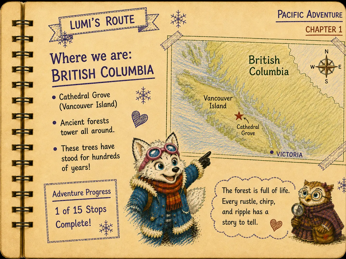 Example page from Lumi's Route