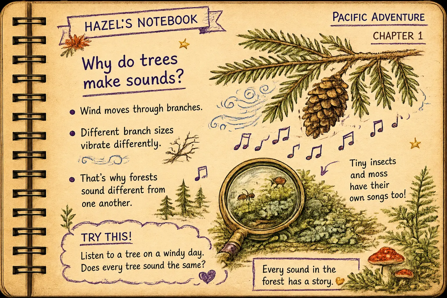 Example page from Hazel's Notebook
